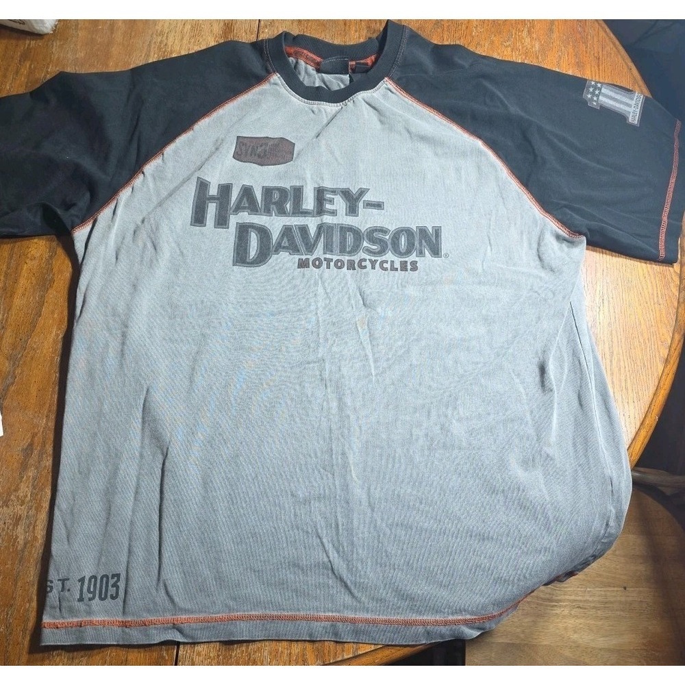 Vintage 2018 Harley Davidson‎ T Shirt  baseball style ringer Heavy SYN 3